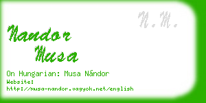 nandor musa business card